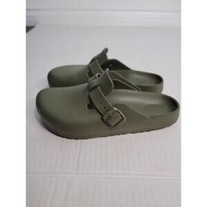 Birkenstock Womens Size 40 Green Slip On Boston EVA Rubber Slip On Mules Shoes